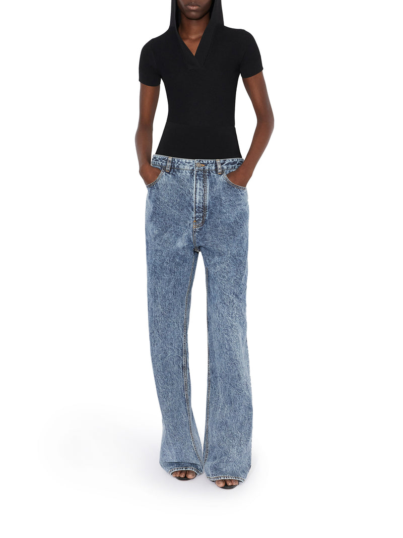 Suitnegozi JEANS IN SNOW DENIM CON FASCIA IN MAGLIA