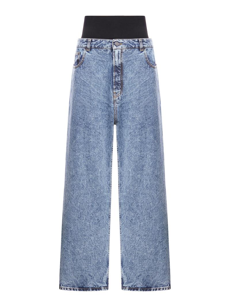 Suitnegozi JEANS IN SNOW DENIM CON FASCIA IN MAGLIA