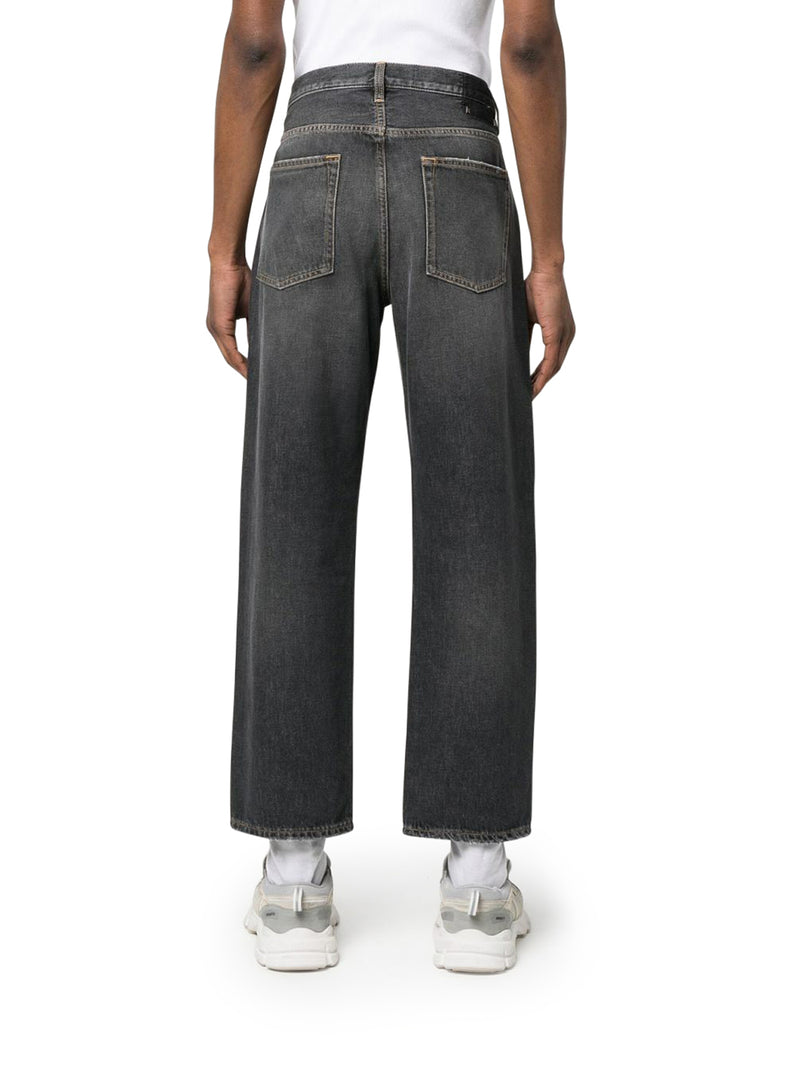 Suitnegozi Jeans Lavati A Gamba Larga Con Toppa Con Logo