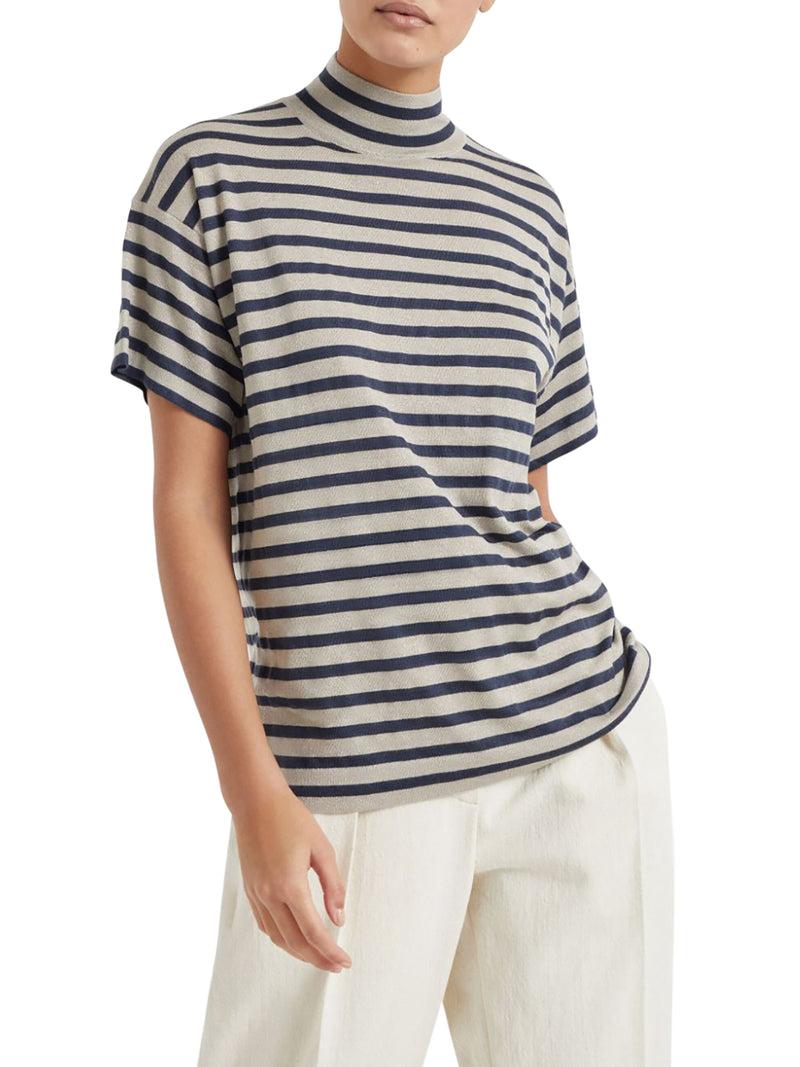 Suitnegozi Maglia Collo Alto Sparkling Stripe In Cashmere E Seta