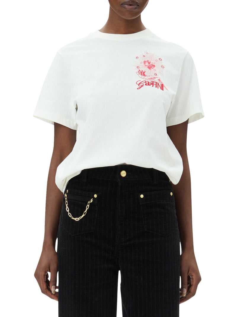 Suitnegozi MAGLIETTA RILASSATA POSTER CELESTE BIANCO