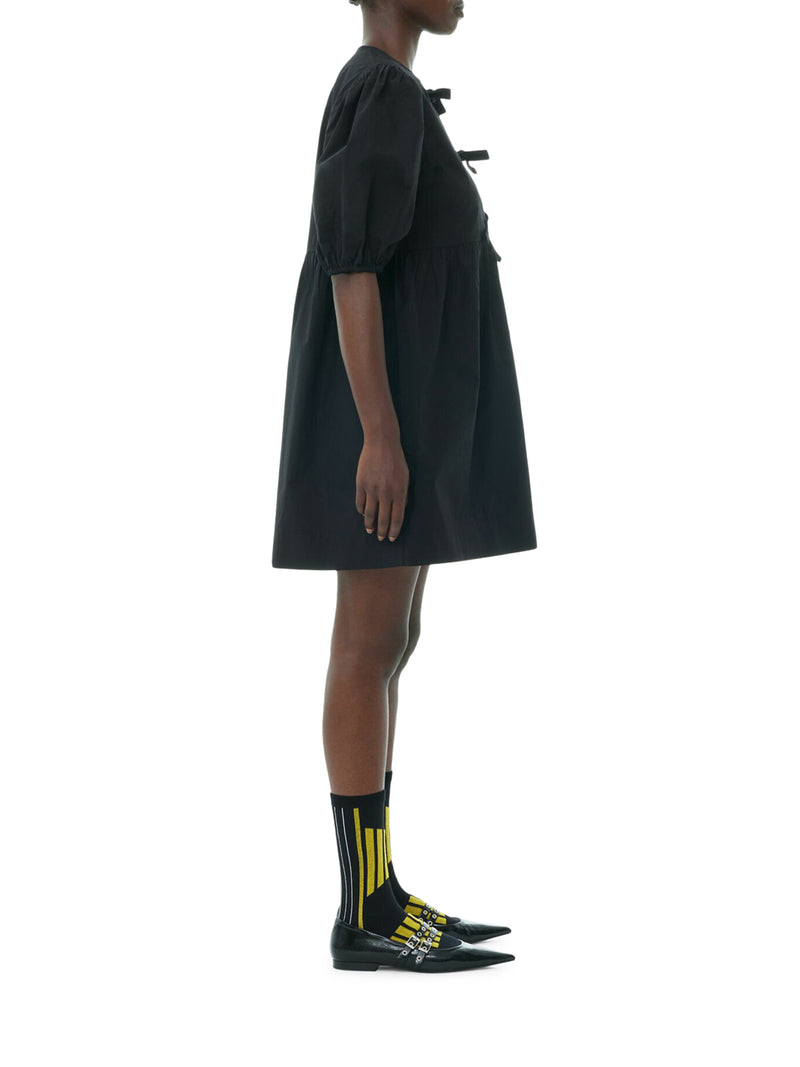 Suitnegozi MINI ABITO IN POPELINE DI COTONE NERO CON STRINGHE