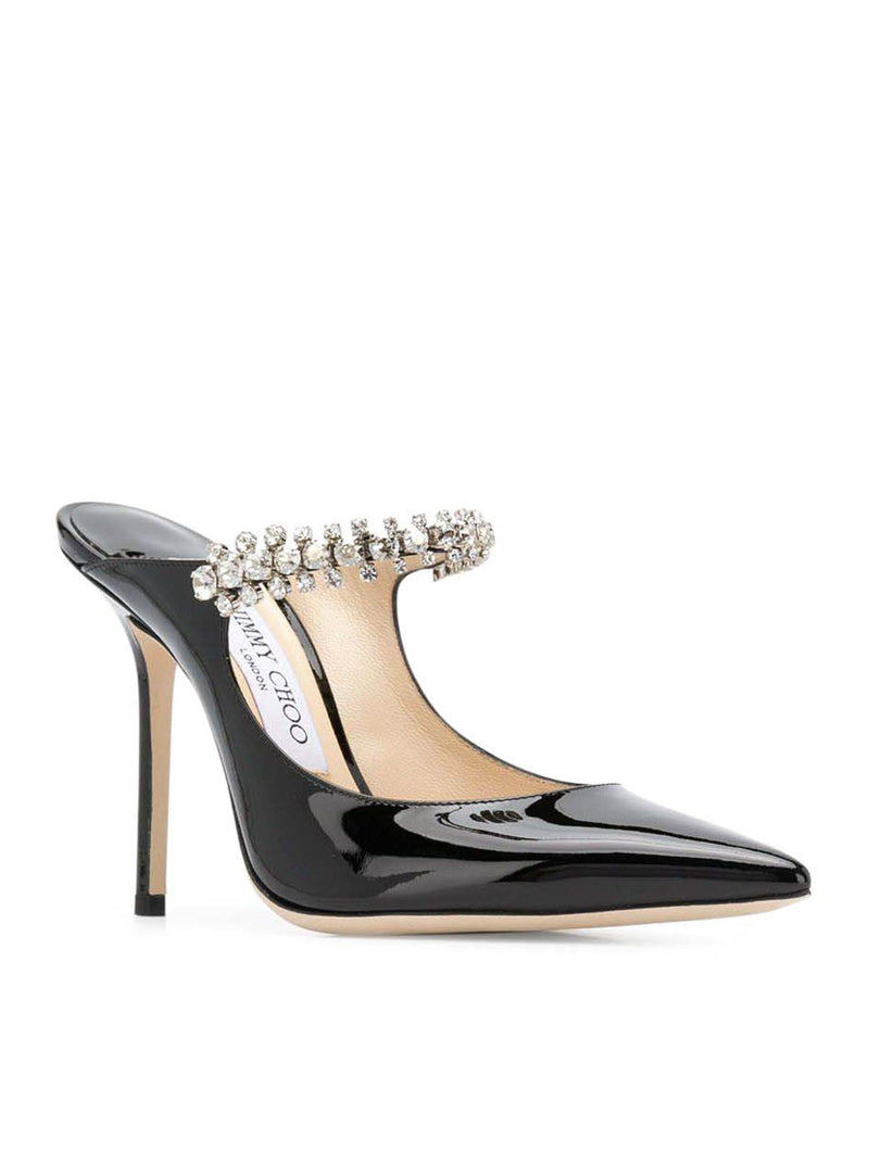 Suitnegozi Mules In Vernice Con Cinturino In Cristallo