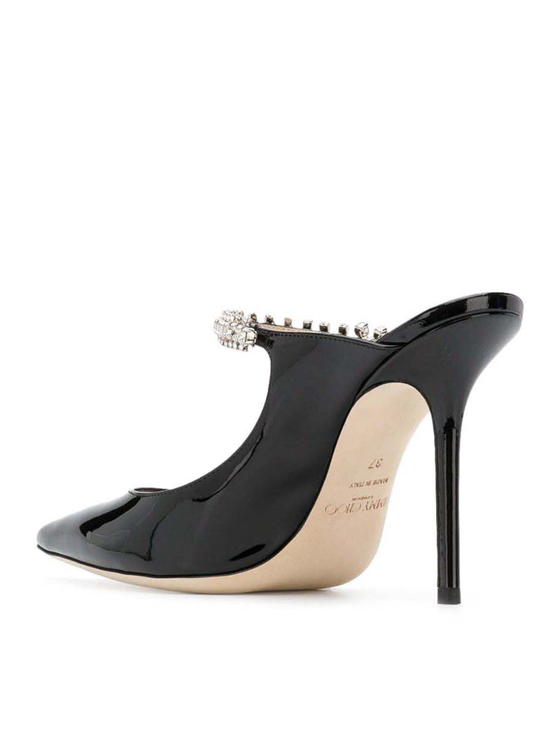 Suitnegozi Mules In Vernice Con Cinturino In Cristallo