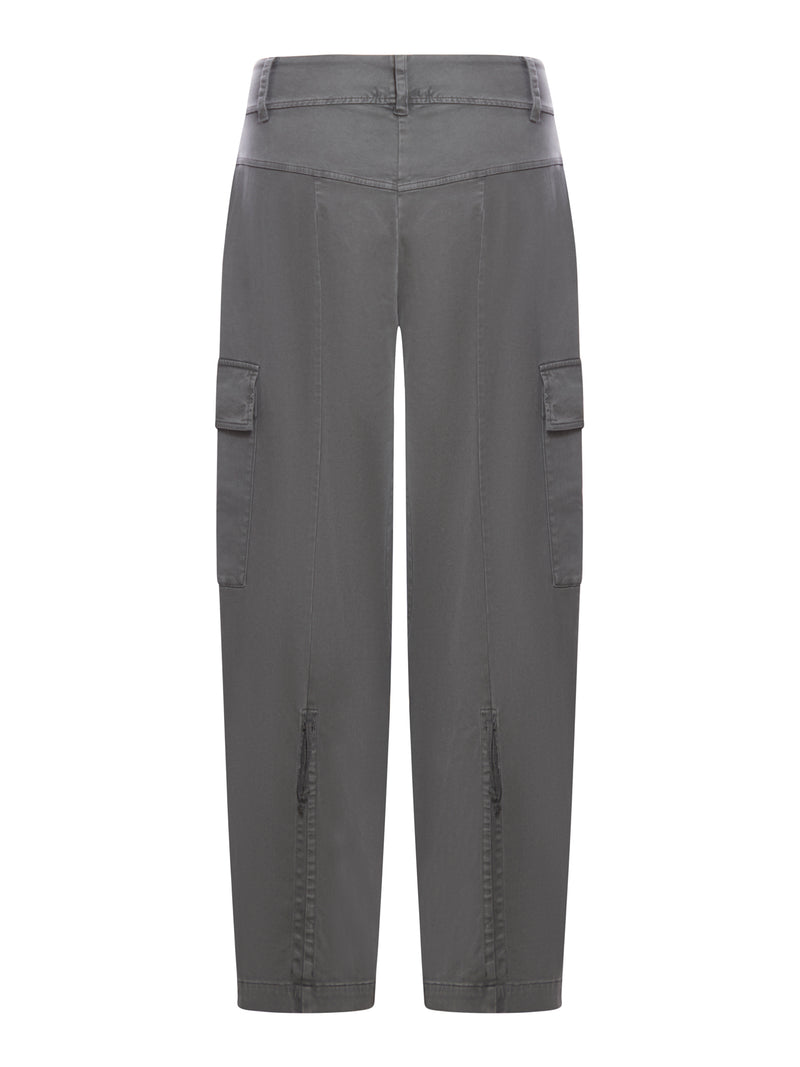 Suitnegozi Pantalone Cargo In Raso Di Cotone Stretch