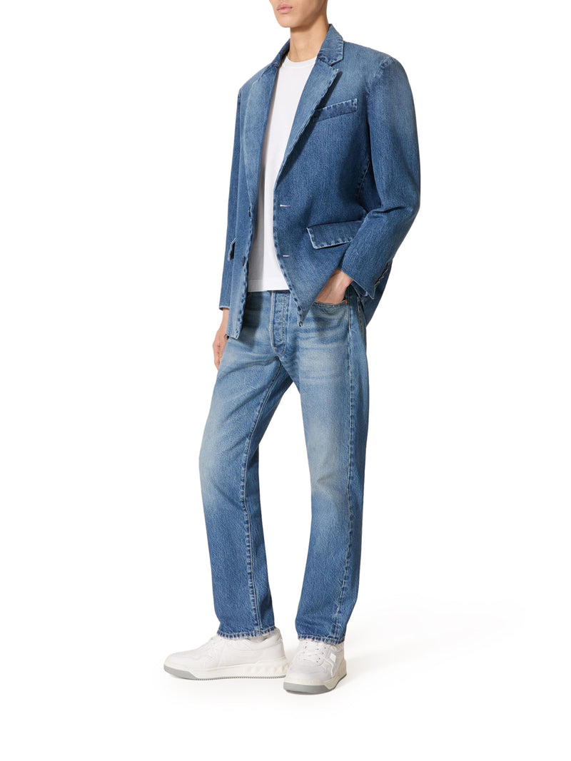 Suitnegozi PANTALONE IN DENIM CON V DETAIL METALLICA