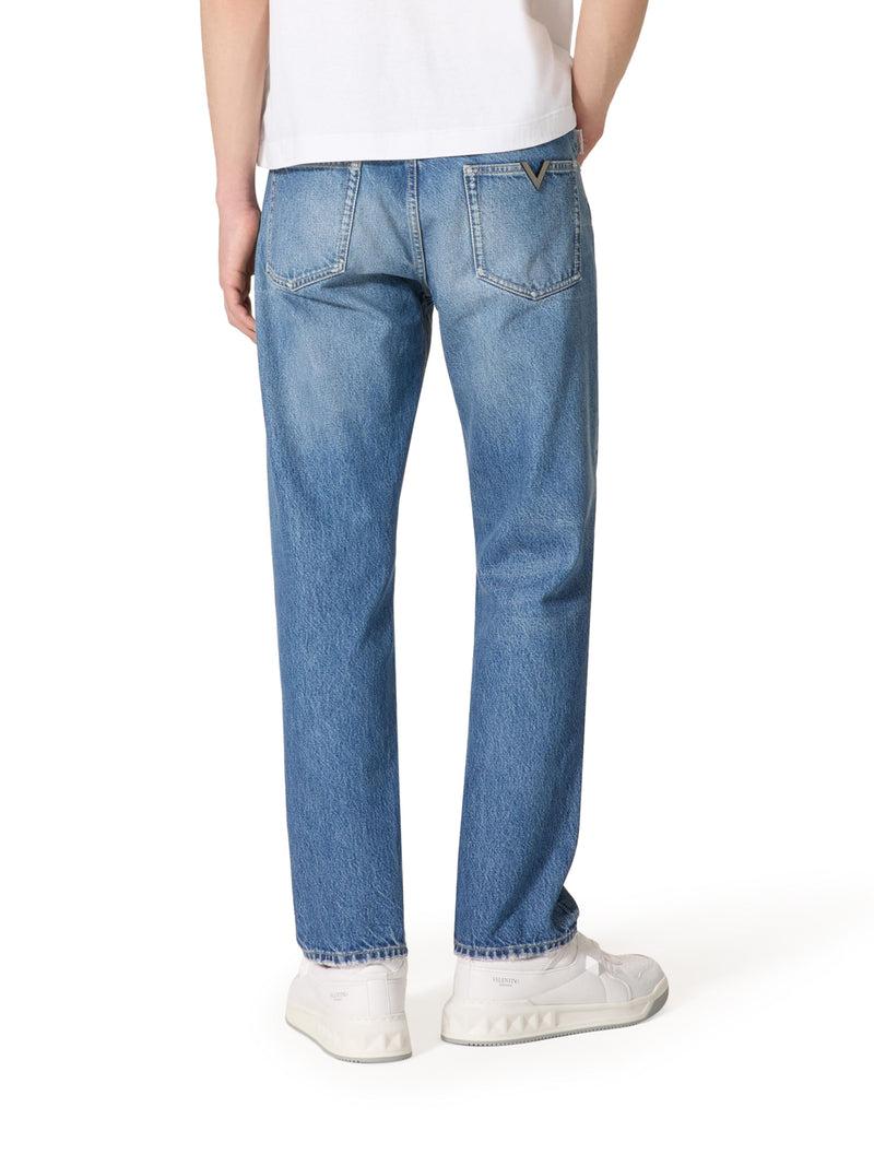 Suitnegozi PANTALONE IN DENIM CON V DETAIL METALLICA