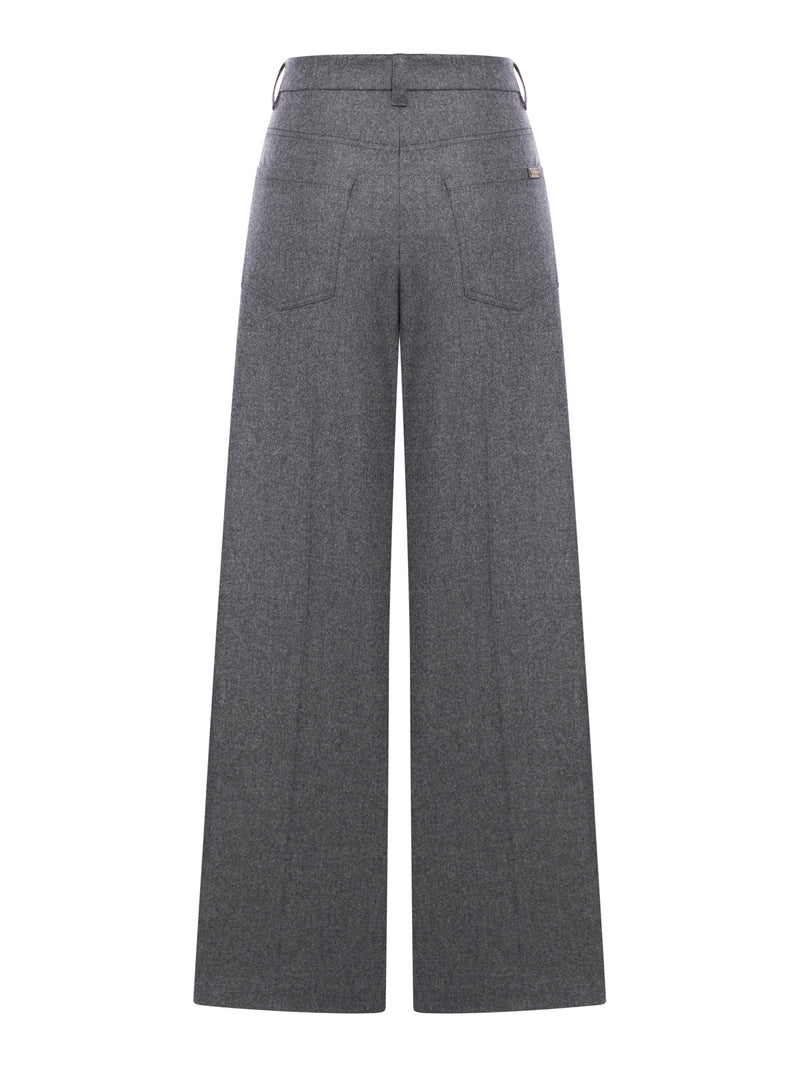 Suitnegozi Pantalone Loose In Flanella Di Lana Vergine E Cashmere