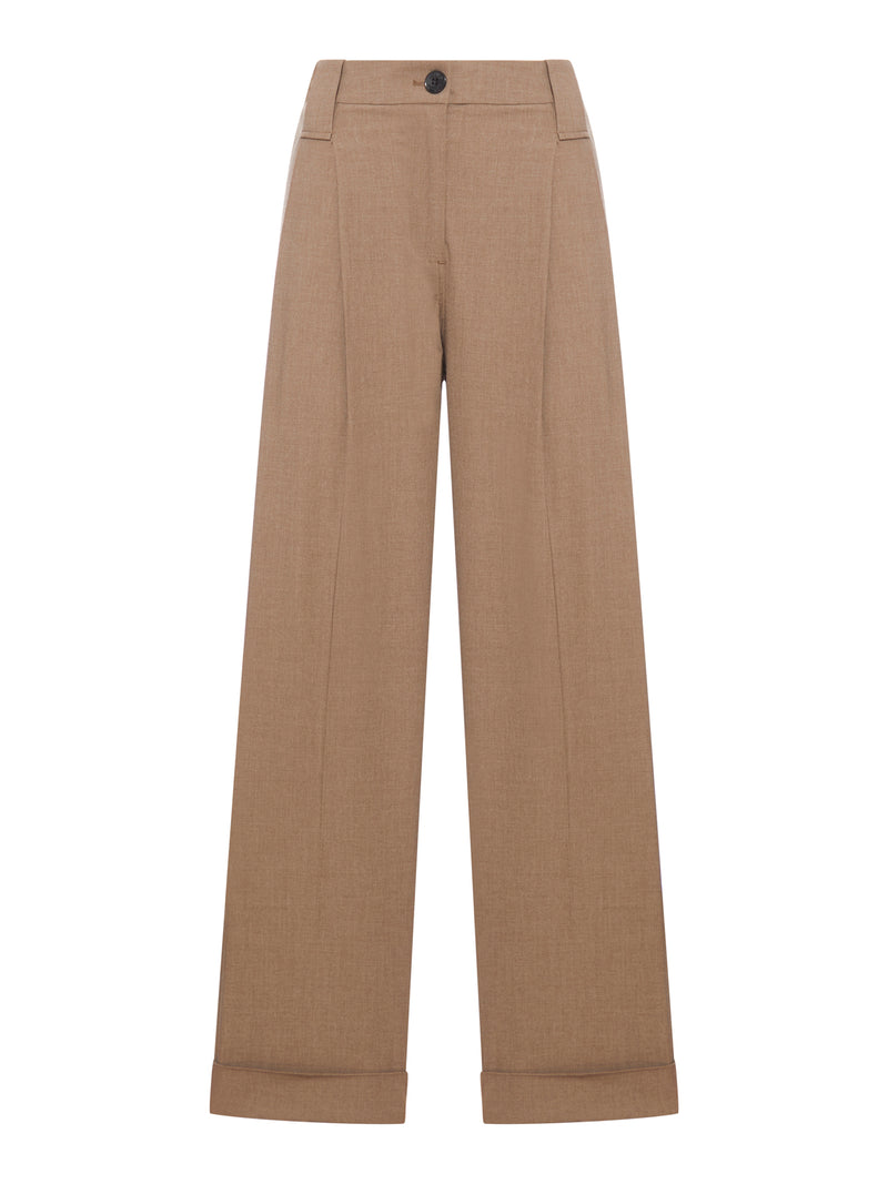 Suitnegozi PANTALONI CON PIEGHE A VITA MEDIA MELANGE DRAPEY