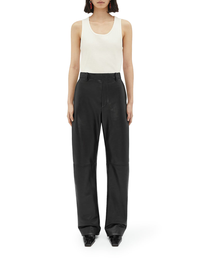 Suitnegozi Pantaloni In Pelle Dal Taglio Arrotondato