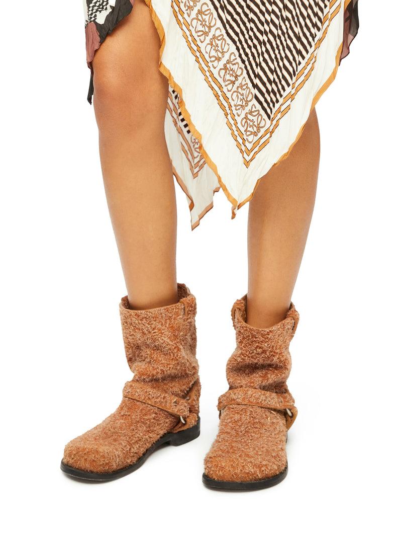 Suitnegozi Stivali Campo Biker In Pelle Scamosciata Spazzolata