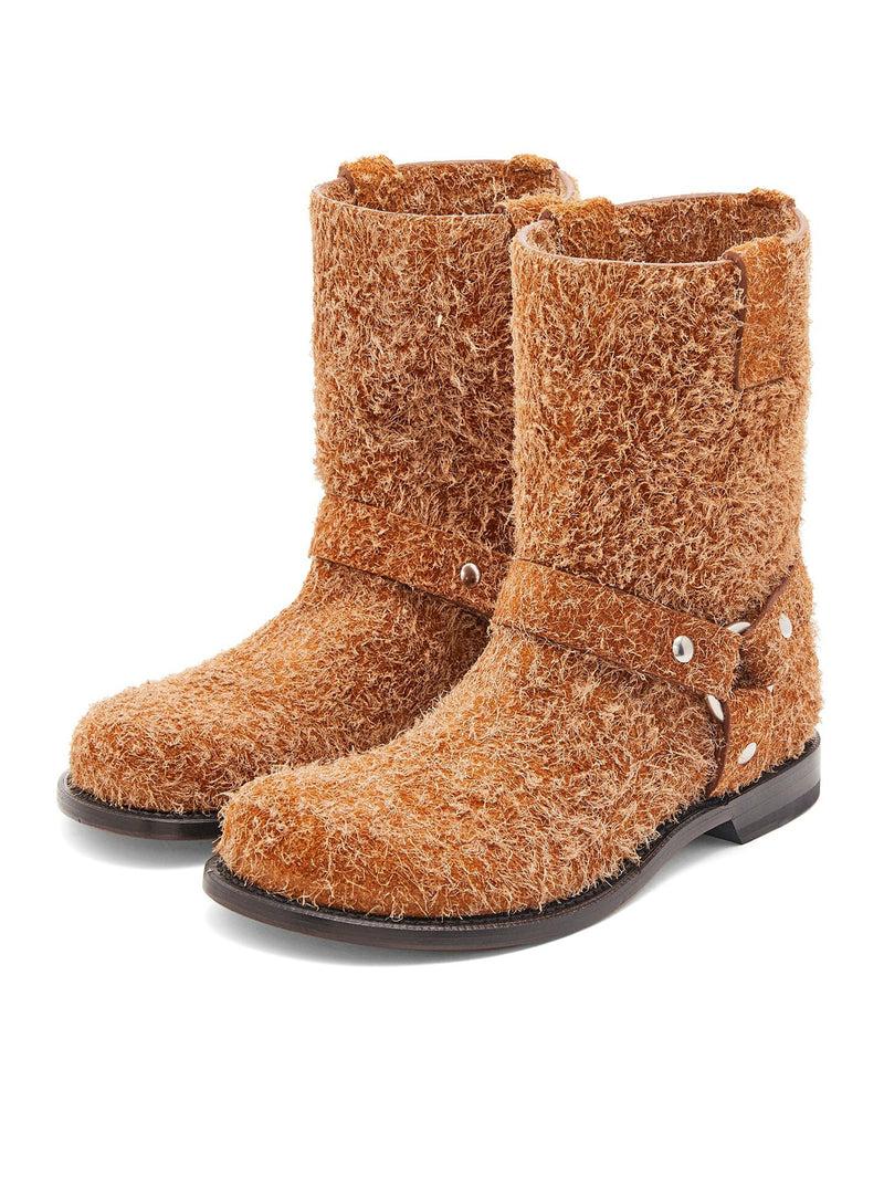 Suitnegozi Stivali Campo Biker In Pelle Scamosciata Spazzolata