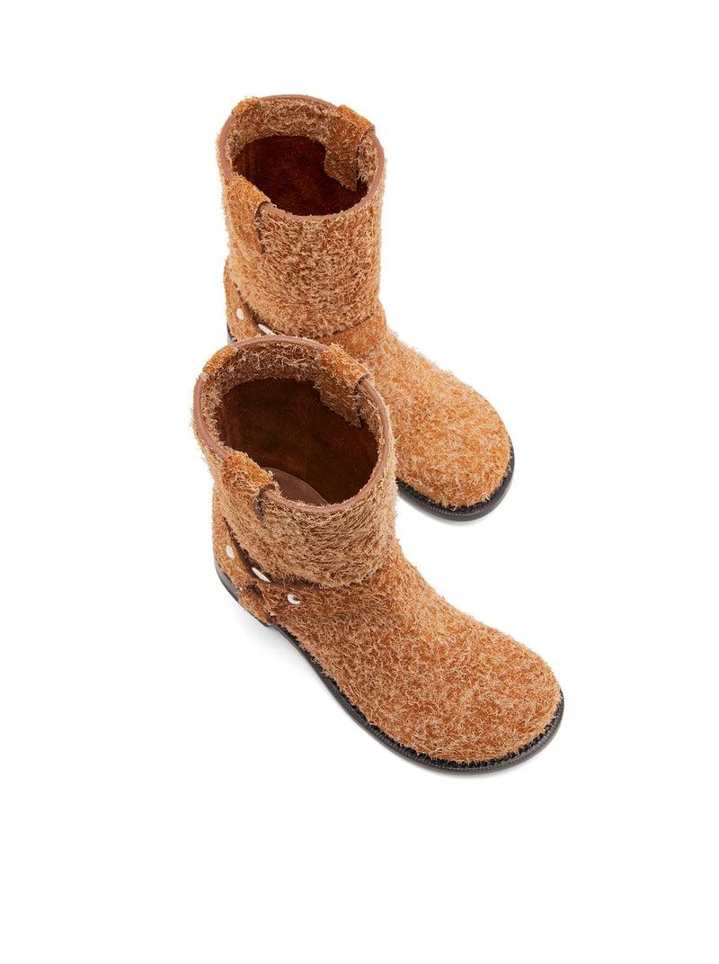 Suitnegozi Stivali Campo Biker In Pelle Scamosciata Spazzolata