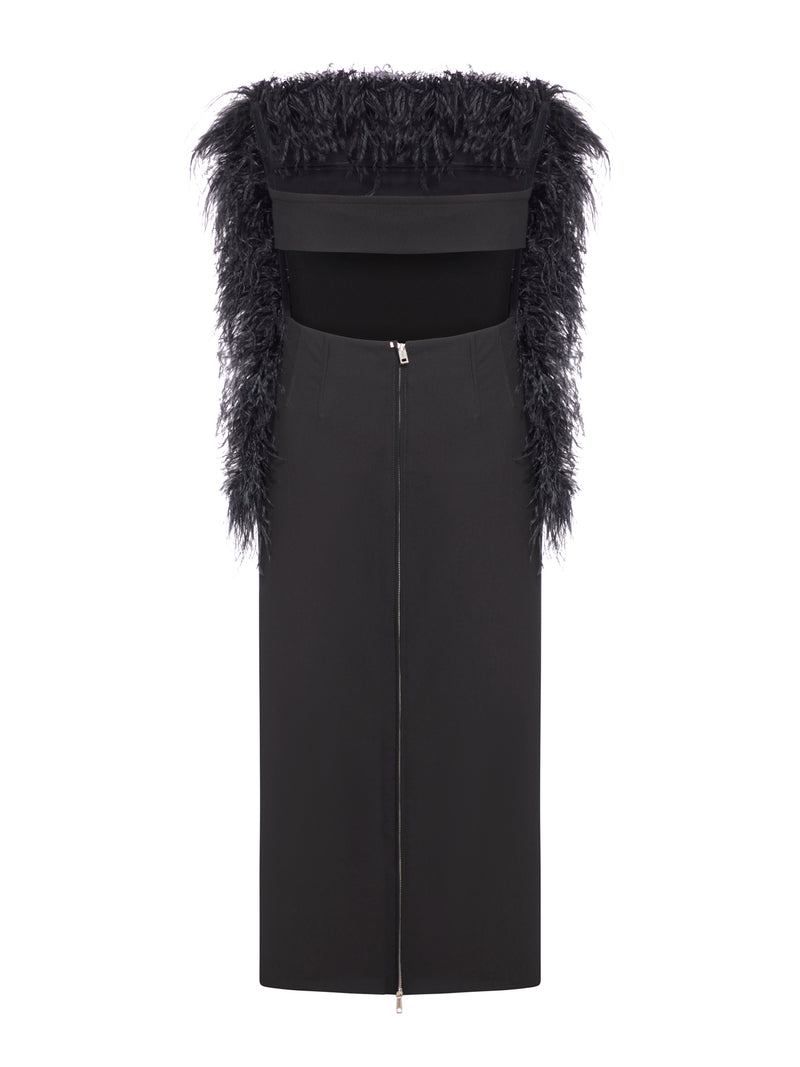 Suitnegozi Abito Midi Con Piume