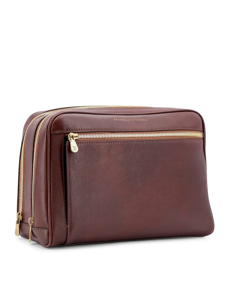 Suitnegozi Beauty Case In Pelle Con Logo Frontale