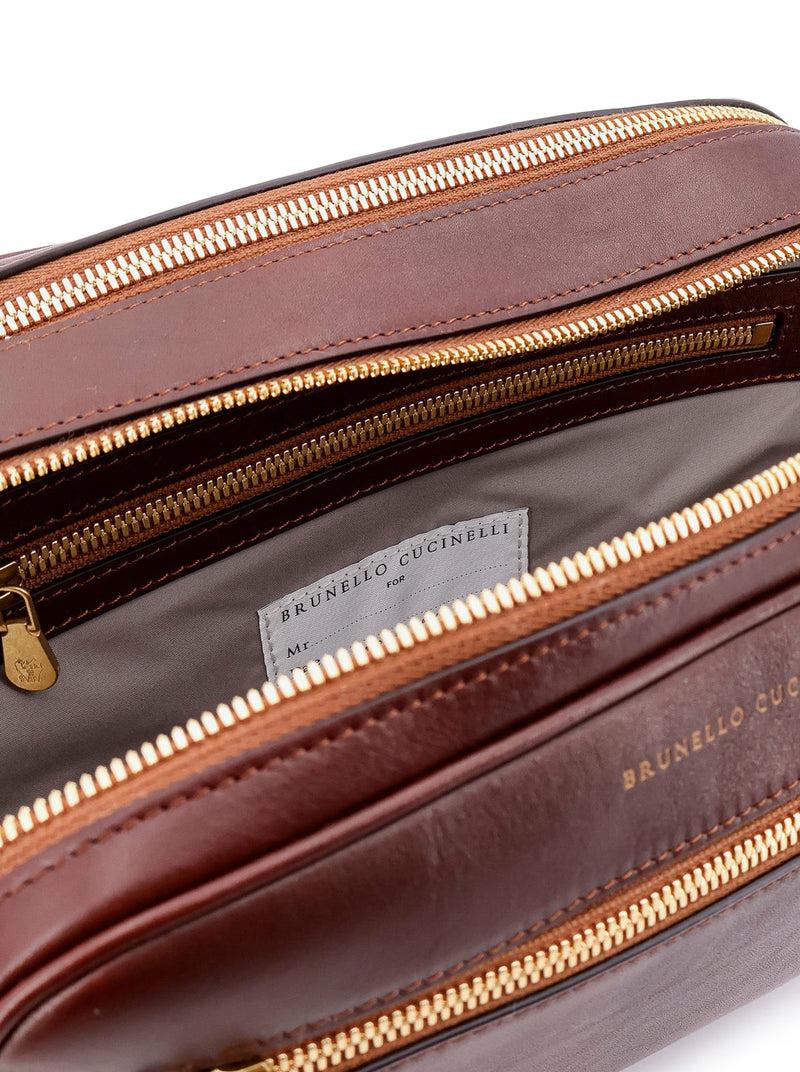 Suitnegozi Beauty Case In Pelle Con Logo Frontale