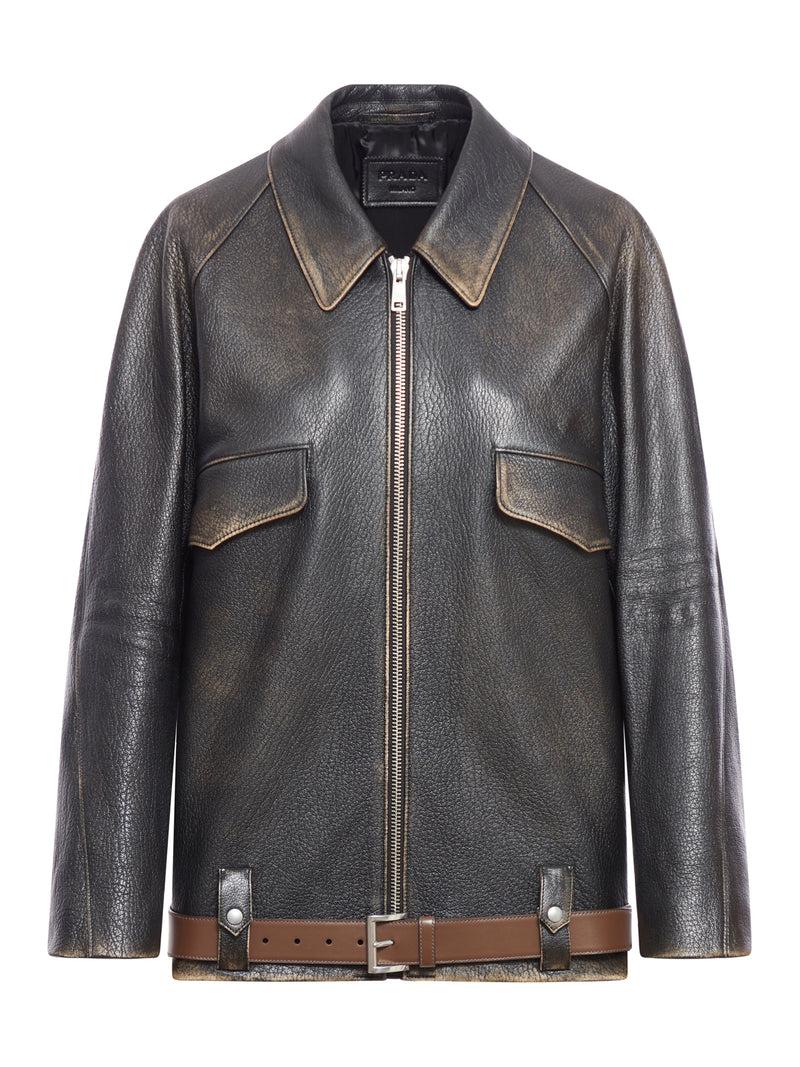 Suitnegozi Blouson in pelle con cintura