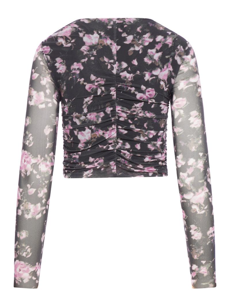 Suitnegozi BLUSA IN RETE STAMPATA CON RUCHES