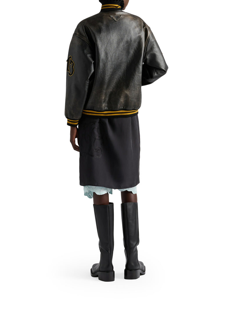 Suitnegozi Bomber In Pelle Con Patch