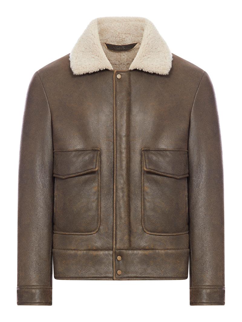 Suitnegozi Bomber in pelle e shearling