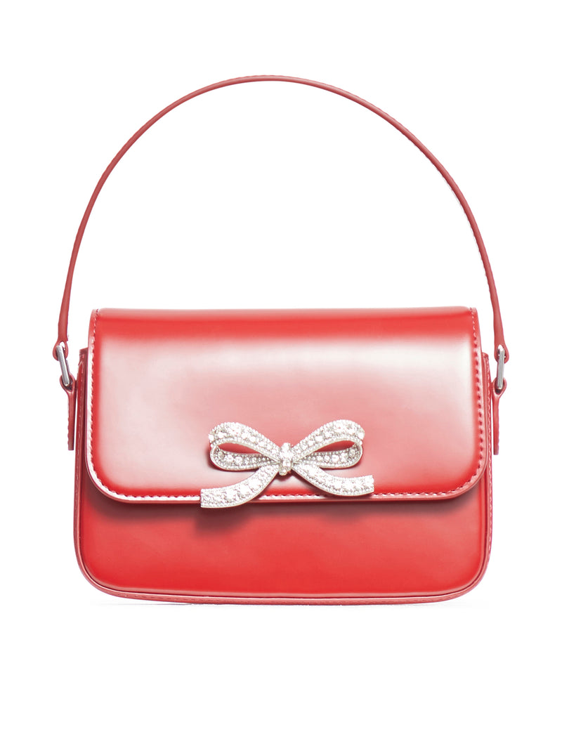 Suitnegozi Borsa a spalla con fiocco metallico