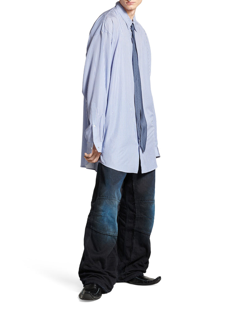 Suitnegozi CAMICIA FLUIDA DA UOMO IN BLU/BIANCO