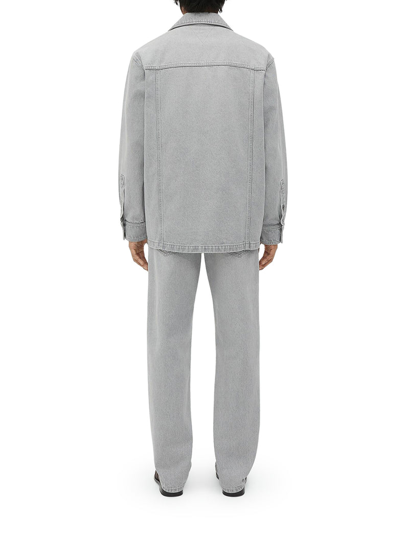 Suitnegozi Camicia In Denim Lavaggio Light Grey