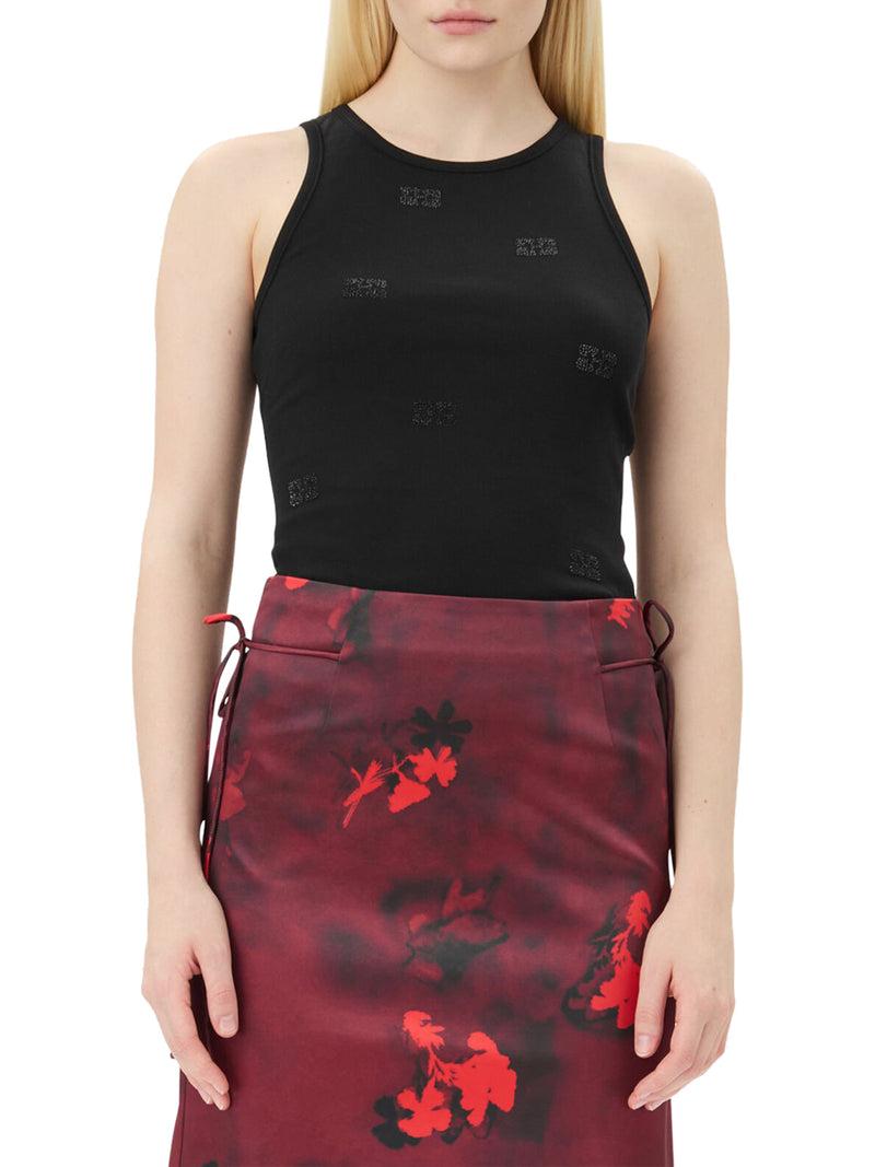 Suitnegozi CANOTTA FARFALLA CON STRASS NERI