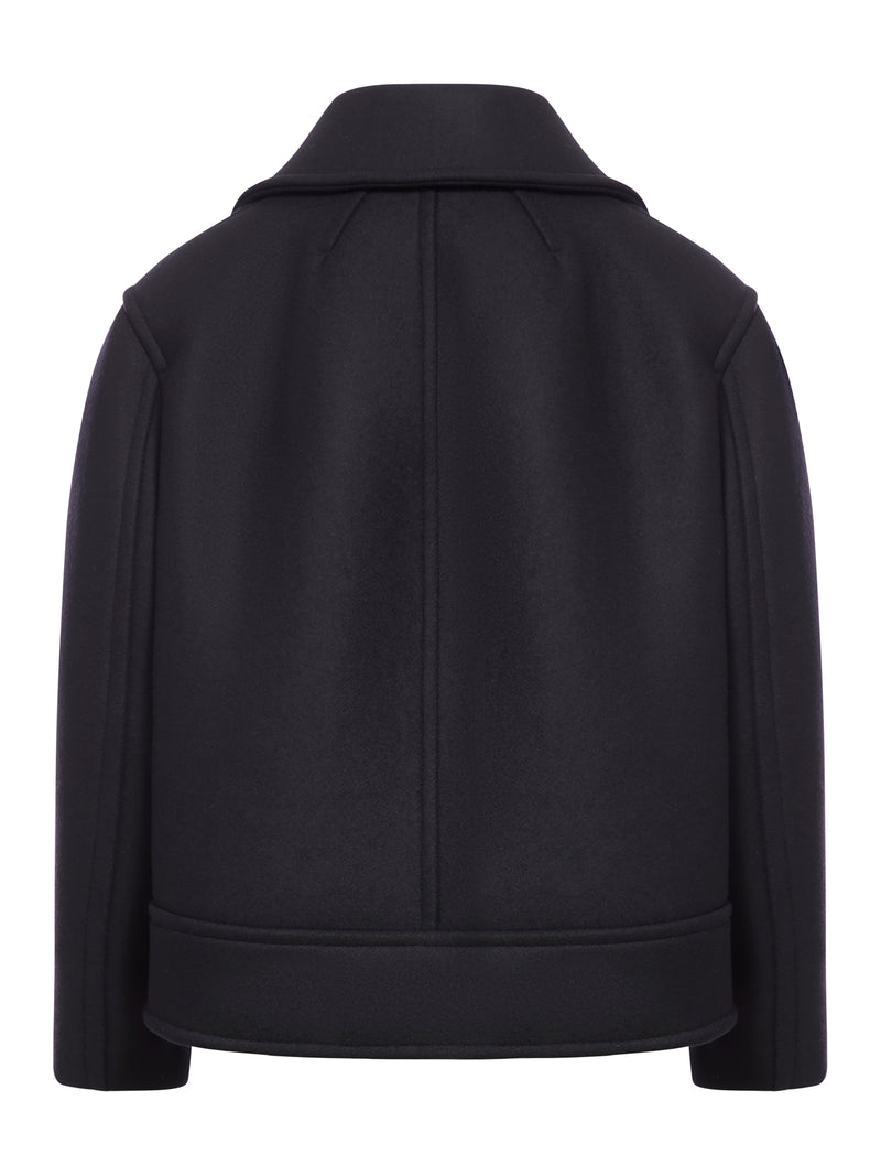 Suitnegozi Cappotto Ampio Blu Scuro In Lana