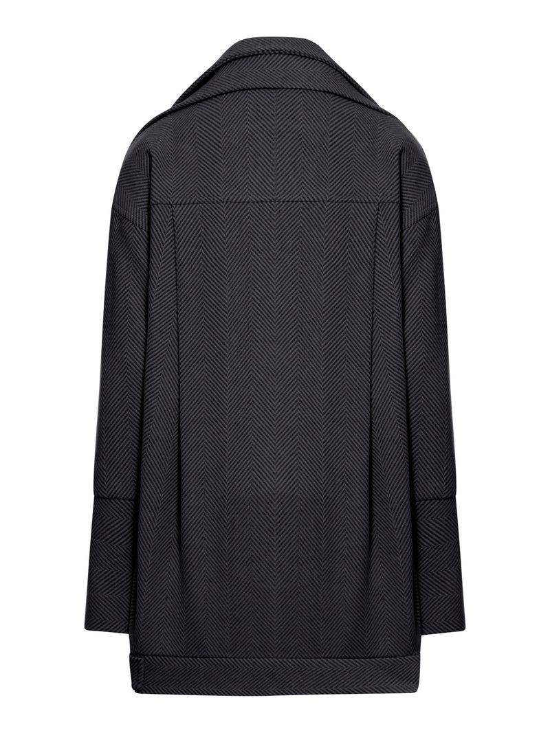 Suitnegozi Cappotto Asimmetrico In Tessuto Spigato