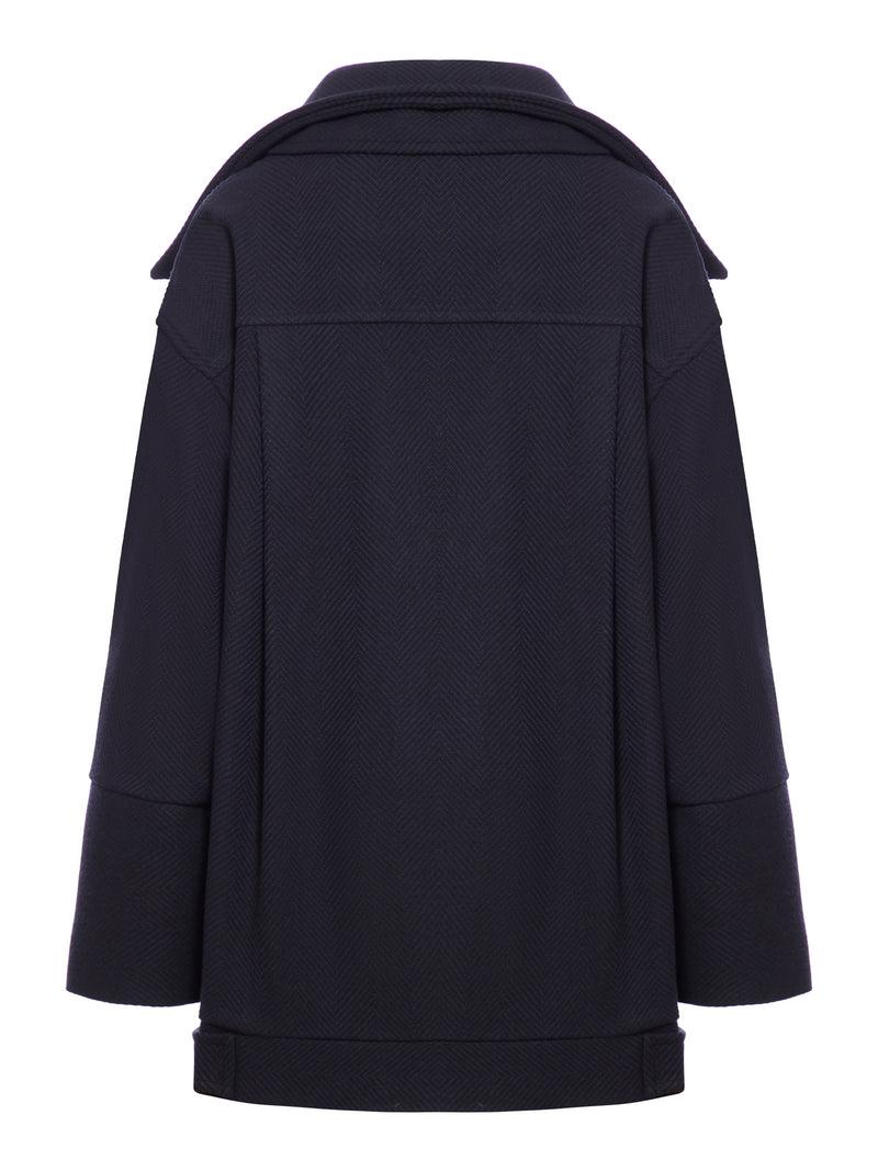 Suitnegozi Cappotto Asimmetrico In Tessuto Spigato