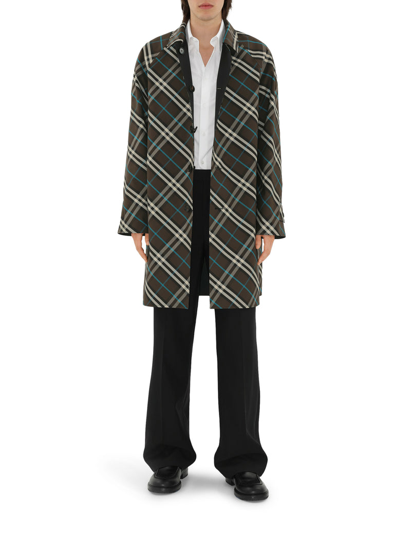 Suitnegozi Car Coat Lungo Reversibile In Gabardine