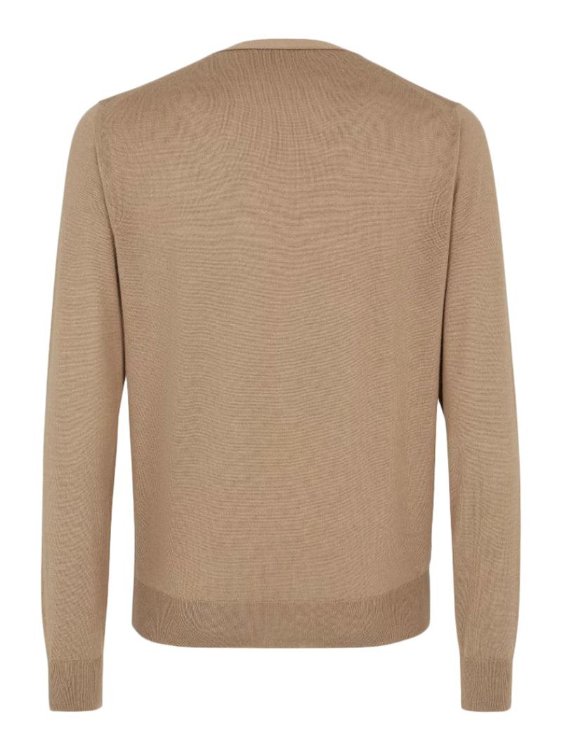 Suitnegozi Cardigan In Lana Marrone Chiaro