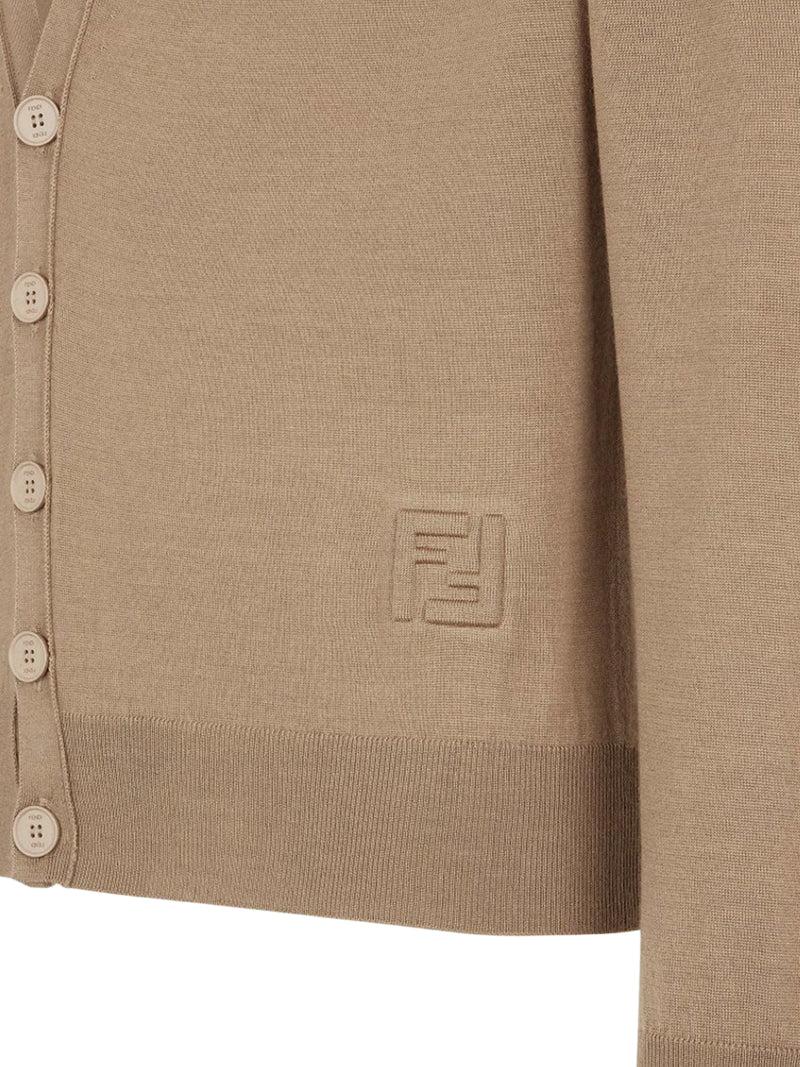 Suitnegozi Cardigan In Lana Marrone Chiaro