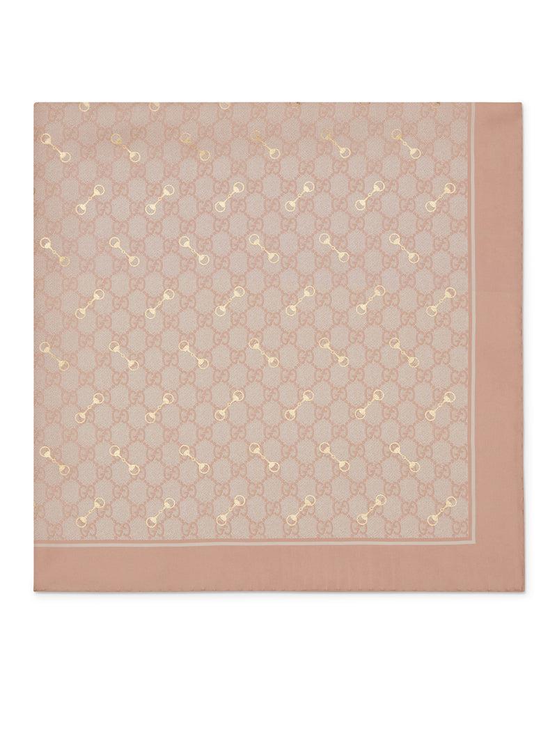 Suitnegozi CARRÉ IN SETA CON STAMPA GG E MORSETTO