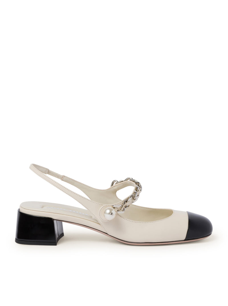 Suitnegozi Décolleté slingback in pelle e vernice