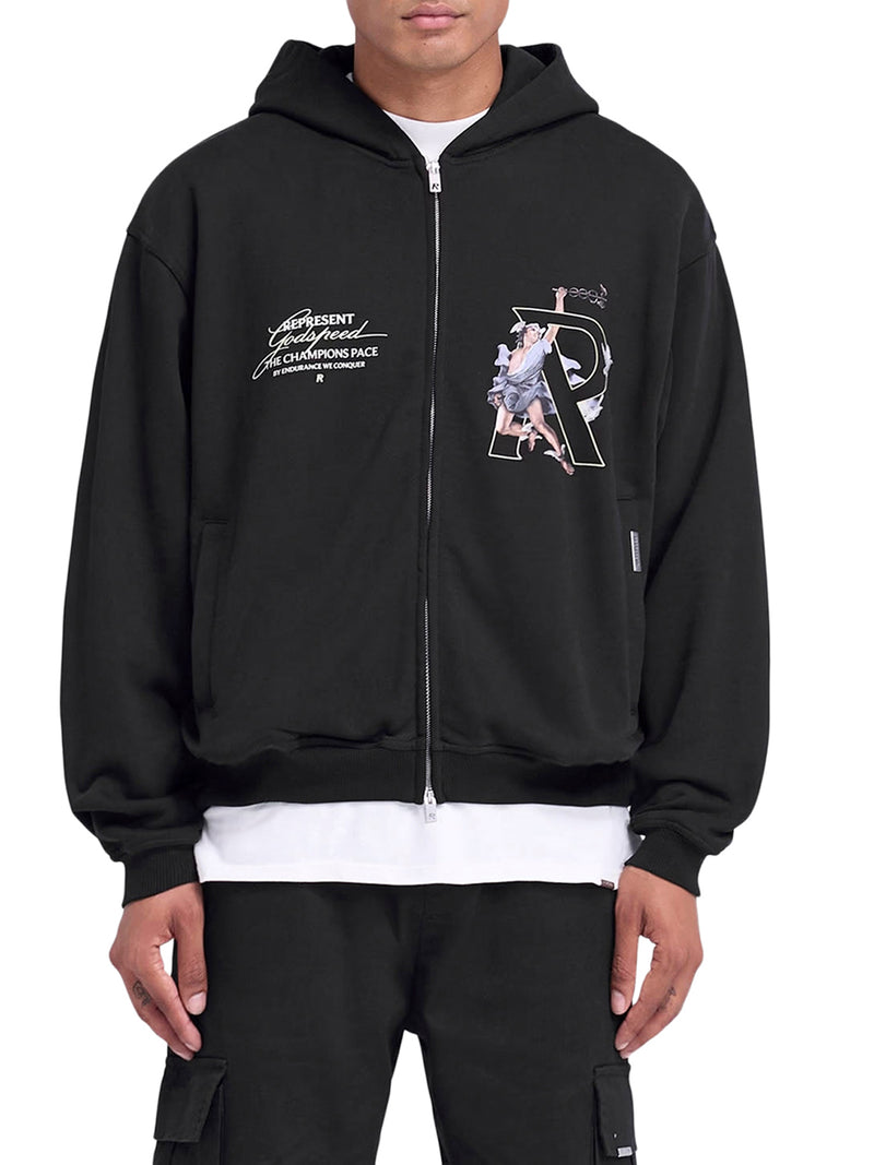 Suitnegozi FELPA CON CAPPUCCIO E ZIP STAMPA HERMES