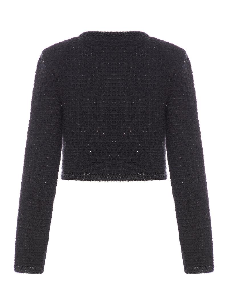 Suitnegozi Giacca In Maglia Nera Testurizzata