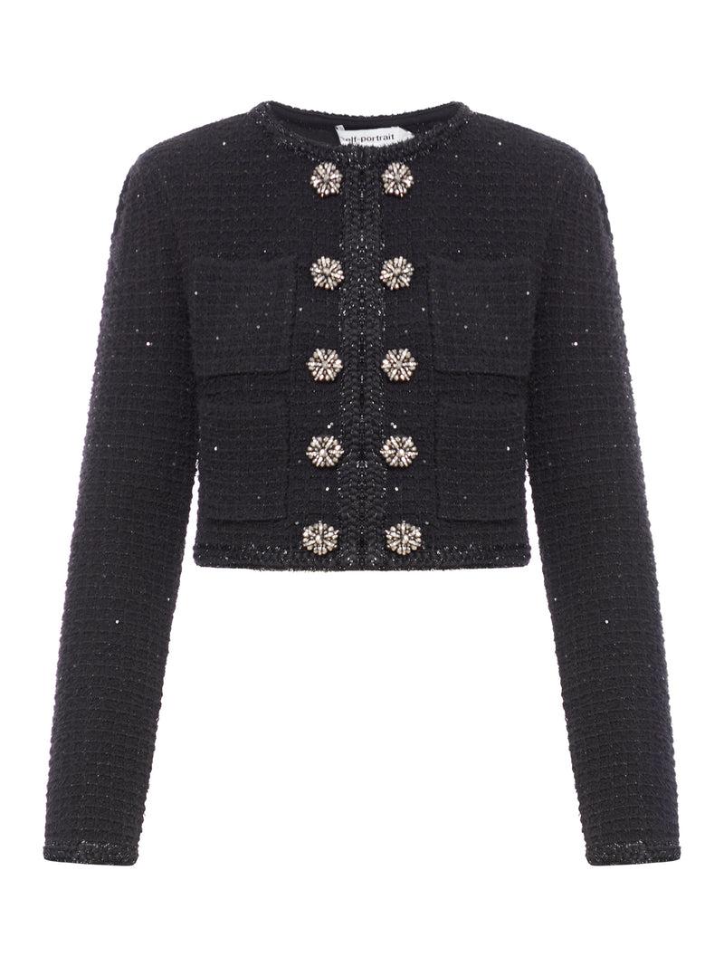 Suitnegozi Giacca in maglia nera testurizzata