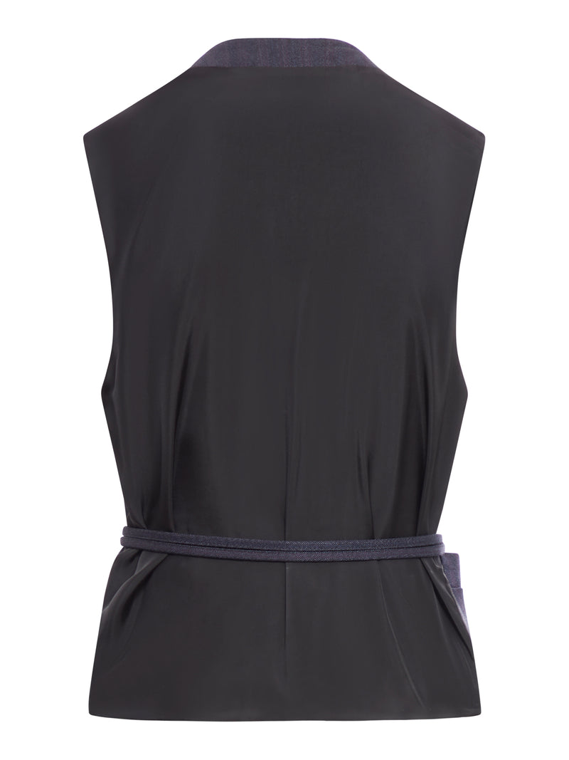 Suitnegozi GILET IN LANA A RIGHE SOTTILI