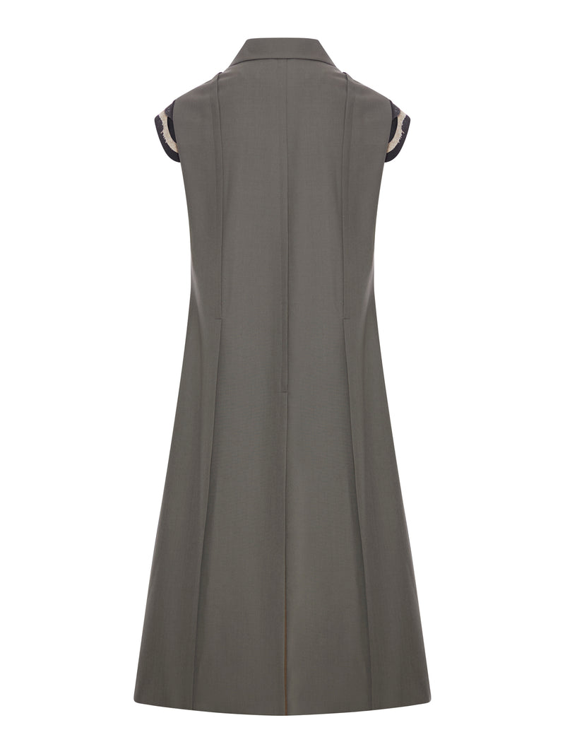 Suitnegozi Gilet Lungo Con Inserti Sulle Maniche