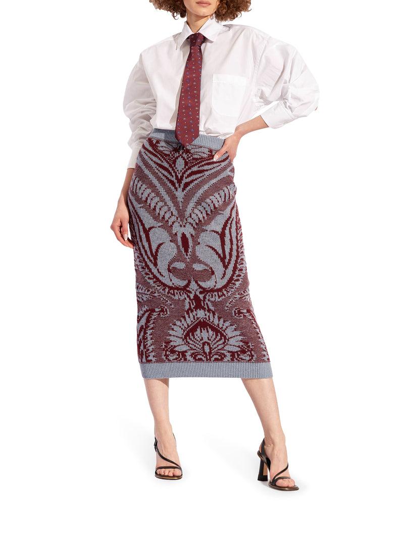 Suitnegozi Gonna In Lana A Intarsio