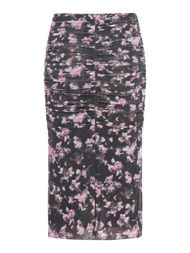 Suitnegozi GONNA MIDI IN RETE STAMPATA CON RUCHES