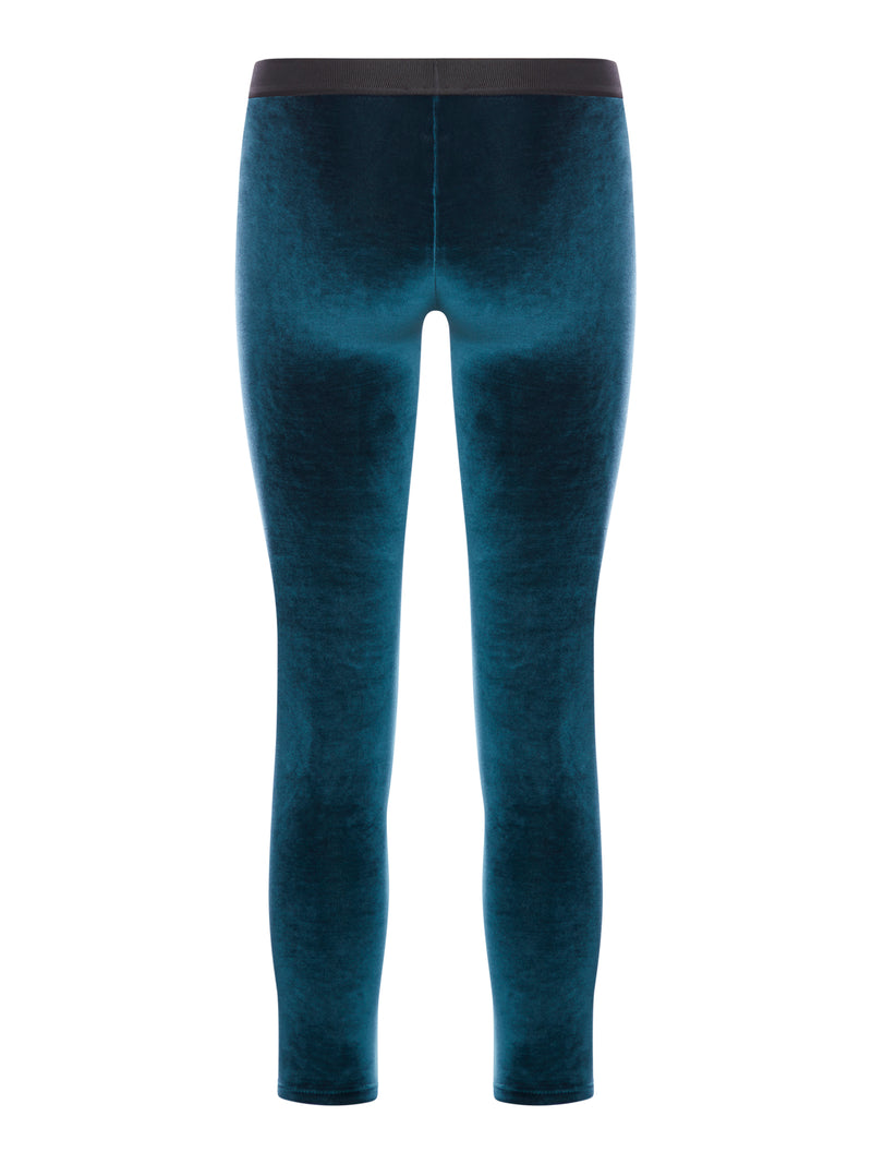 Suitnegozi Leggings In Velluto Con Banda Logo
