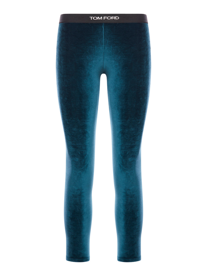 Suitnegozi Leggings in velluto con banda logo