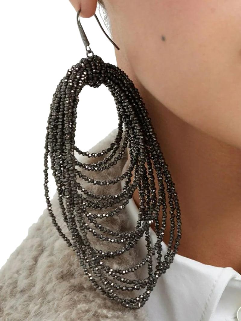 Suitnegozi Orecchini Dangling Hoop In Vetro