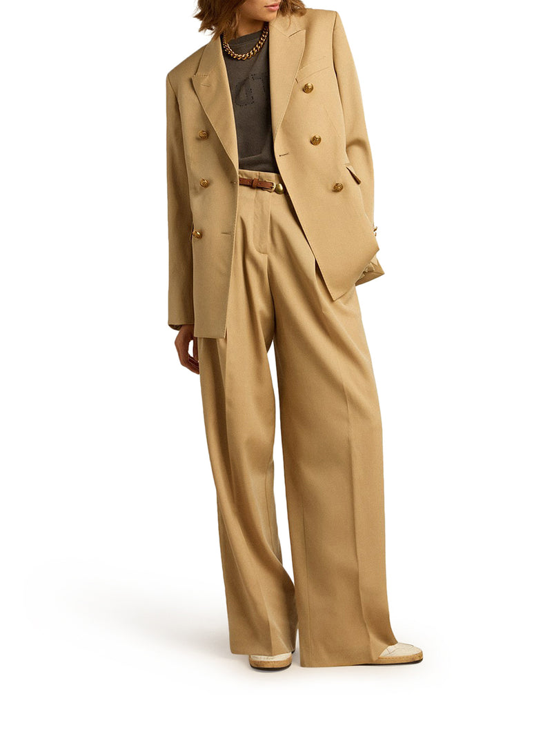 Suitnegozi Pantalone Da Donna In Gabardine Di Lana