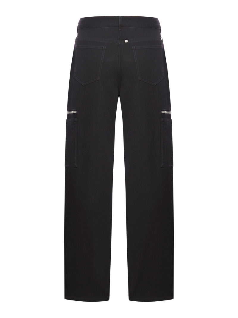 Suitnegozi Pantaloni Cargo Ampi In Denim