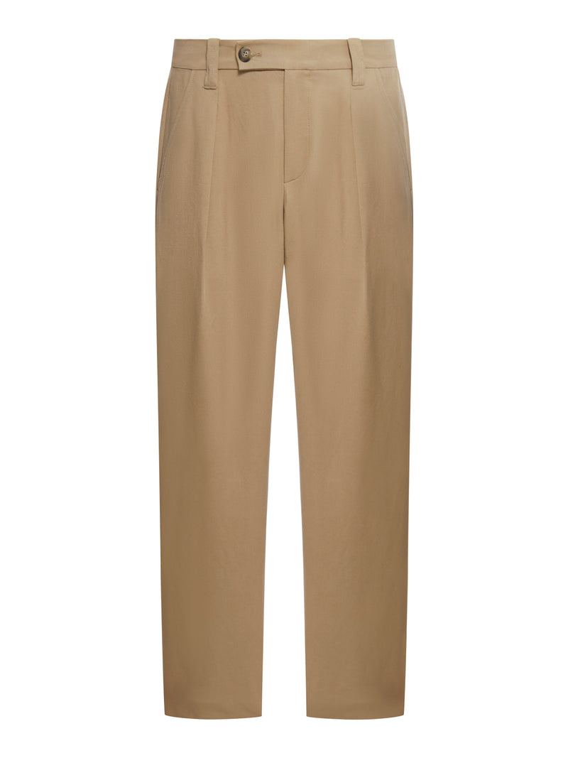 Suitnegozi PANTALONI CON PINCES IN COTONE E LINO