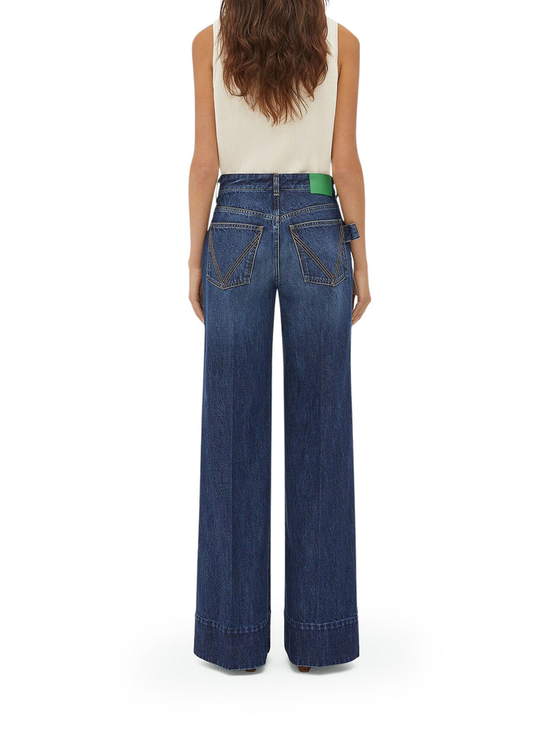 Suitnegozi Pantaloni Wide Denim Lavaggio Medio